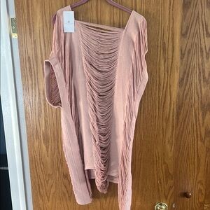 Shell Pink Cotton Swim Cover Up Dress. One Size Fits All. NWT. Caribe Caracola